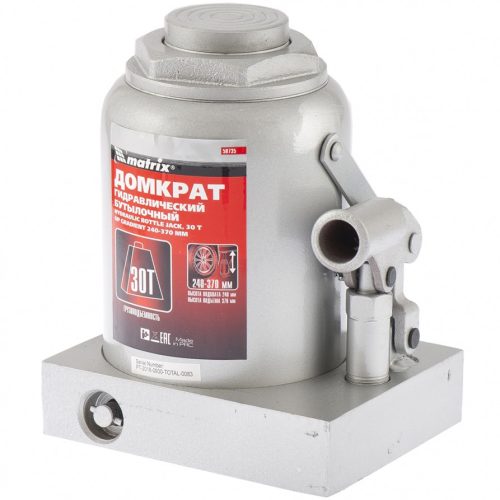 Фото Домкрат гидравлический бутылочный, 30 т, высота подъема 260-415 мм Matrix Master Домкрат гидравлический бутылочный, 30 т, высота подъема 260-415 мм Matrix Master