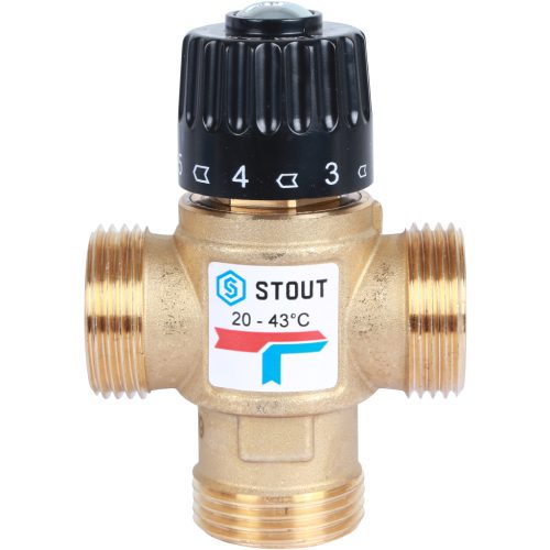 SVM-0120-164325 STOUT Термостатический смесительный клапан для систем отопления и ГВС. G 1” M