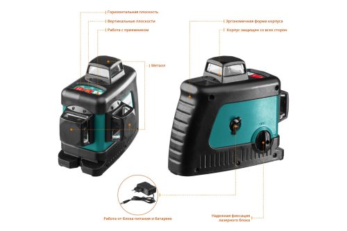 KRAFTOOL 20-70 м, 360 градусов , (детектор), сверхъяркий, IP54, точн. 0,2 мм/м, штатив, нивелир лазерный LL-3D-3 34640-3