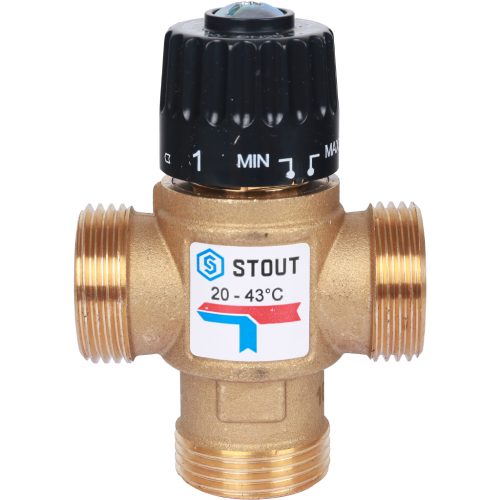 SVM-0120-254325 STOUT Термостатический смесительный клапан для систем отопления и ГВС. G 1” M