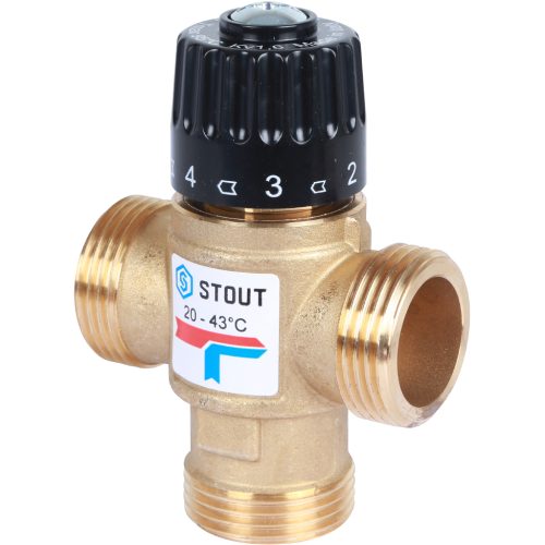 SVM-0120-164325 STOUT Термостатический смесительный клапан для систем отопления и ГВС. G 1” M
