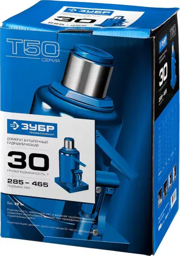 Домкрат бутылочный гидравлический ЗУБР Эксперт T50 43060-30_z01 (30 т)