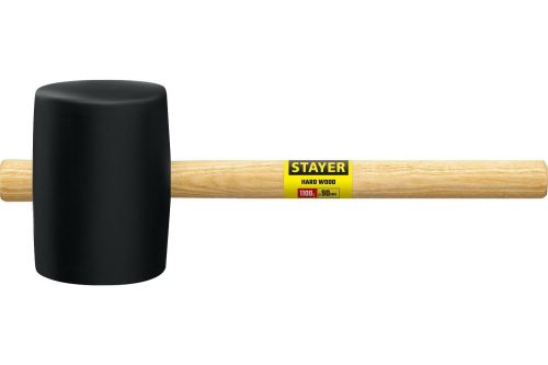 STAYER 1130 г, киянка черная резиновая с деревянной ручкой 20505-100