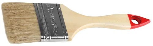 STAYER 63 мм, 2,5", светлая натуральная щетина, деревянная ручка, кисть плоская 0101-063