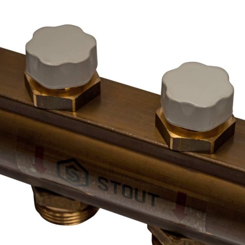 SMB 0468 000008 STOUT Распределительный коллектор из латуни без расходомеров 8 вых.