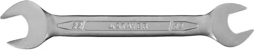STAYER 19х22 мм, Cr-V сталь, хромированный, гаечный ключ рожковый 27035-19-22 Professional