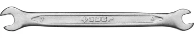ЗУБР 6х7 мм, Cr-V сталь, хромированный, гаечный ключ рожковый 27010-06-07 Мастер