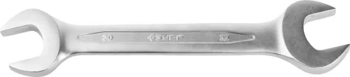 ЗУБР 30х32 мм, Cr-V сталь, хромированный, гаечный ключ рожковый 27027-30-32 Профессионал