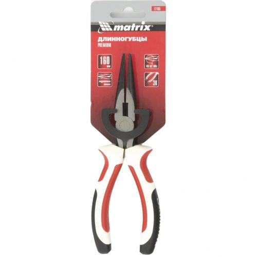 Фото Длинногубцы прямые Premium, 160 мм, трехкомпонентные рукоятки Matrix Длинногубцы прямые Premium, 160 мм, трехкомпонентные рукоятки Matrix