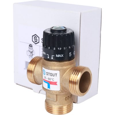 SVM-0120-256025 STOUT Термостатический смесительный клапан для ситем отопления и ГВС 1" резьба