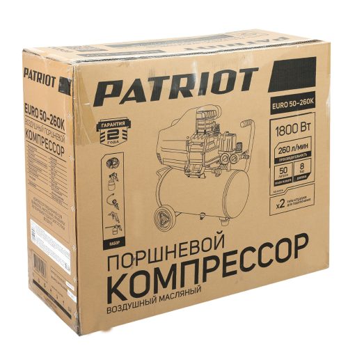 Фото Компрессор поршневой масляный Patriot EURO 50-260К Компрессор поршневой масляный Patriot EURO 50-260К
