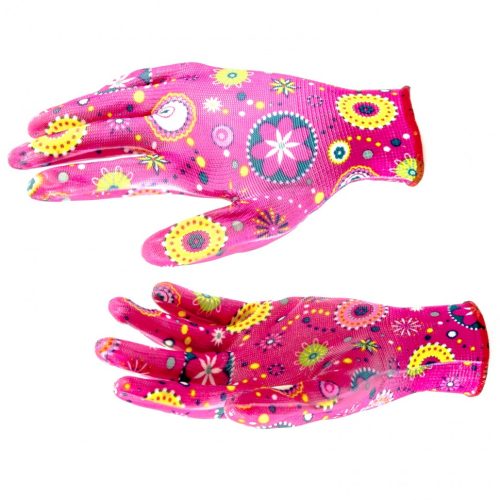 Фото Перчатки садовые из полиэстера с нитрильным обливом, красные, M Palisad Перчатки садовые из полиэстера с нитрильным обливом, красные, M Palisad