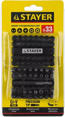 STAYER 33 шт., набор специальных бит 26084-H33