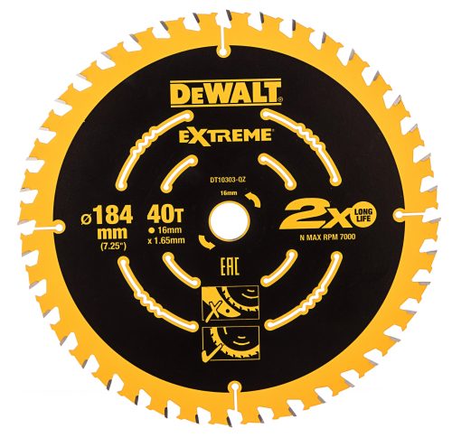 Диск пильный по дереву (184х16 мм; Z40) Dewalt DT 10303