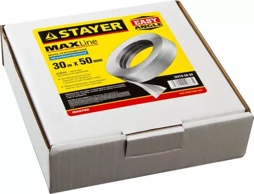 STAYER 50 мм х 30 м, металлизированная, лента углозащитная (скотч) 12478-50-30
