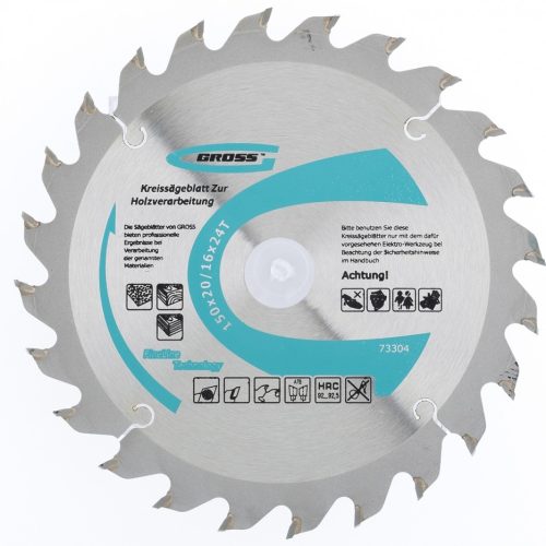 Фото Пильный диск по дереву 150 x 20/16 x 24Т Gross Пильный диск по дереву 150 x 20/16 x 24Т Gross