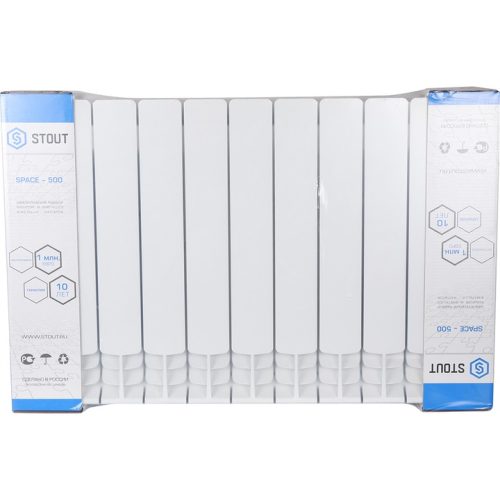 Фото SRB-0310-050011 STOUT Space 500 11 секций радиатор биметаллический боковое подключение RAL9016 SRB-0310-050011 STOUT Space 500 11 секций радиатор биметаллический боковое подключение RAL9016