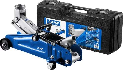 ЗУБР 2т, 135-330 мм, домкрат гидравлический подкаткой в кейсе T30 43053-2-K Профессионал