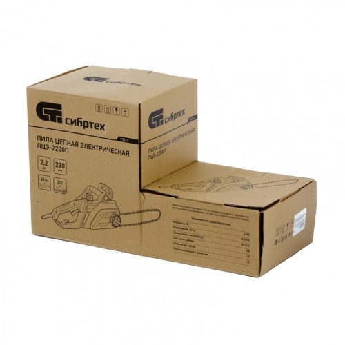 Пила цепная электрическая ПЦЭ-2200П с поперечным двигателем, 2.2 кВт, 16'' (40 см) Сибртех