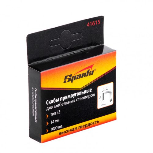 Фото Скобы, 14 мм, для мебельного степлера, тип 53, 1000 шт, Sparta Скобы, 14 мм, для мебельного степлера, тип 53, 1000 шт, Sparta