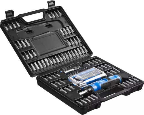 Фото ЗУБР 130 шт., отвертка реверсивная в наборе с битами и отсеком для бит в рукоятке 25237-H129 ЗУБР 130 шт., отвертка реверсивная в наборе с битами и отсеком для бит в рукоятке 25237-H129