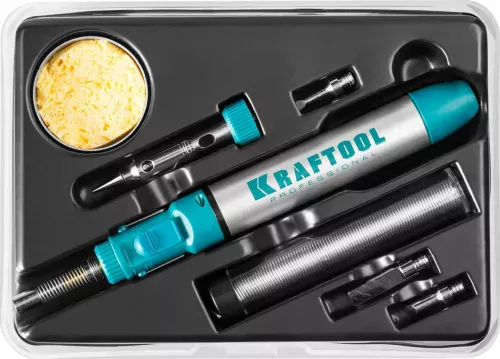 KRAFTOOL 3 в 1, 1300 °C, паяльник газовый в наборе 55504-H8