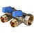 SMB 6201 341202 STOUT Коллектор с шаровыми кранами 3/4", 2 отвода 1/2" (синие ручки)