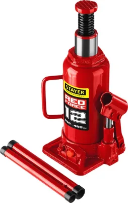 STAYER 12 т, 230-465 мм, домкрат бутылочный гидравлический RED FORCE 43160-12_z01 Professional