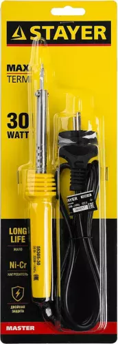 STAYER 30 Вт, 220 В, конус, пластиковая рукоятка, электропаяльник Maxterm 55305-30 Master