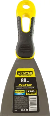 STAYER 80 мм, нержавеющее полотно, двухкомпонентная рукоятка, шпатель 10045-08