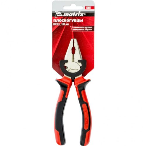 Фото Плоскогубцы Nickel, 160 мм, никелированные, двухкомпонентные рукоятки Matrix Плоскогубцы Nickel, 160 мм, никелированные, двухкомпонентные рукоятки Matrix