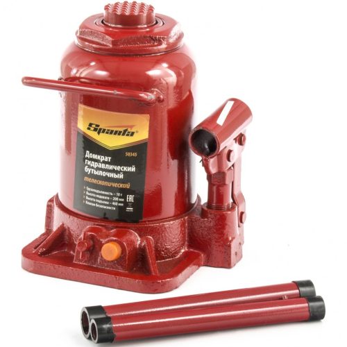 Фото Домкрат гидравлический бутылочный телескопический, 10 т, h подъема 200-460 мм Sparta Домкрат гидравлический бутылочный телескопический, 10 т, h подъема 200-460 мм Sparta