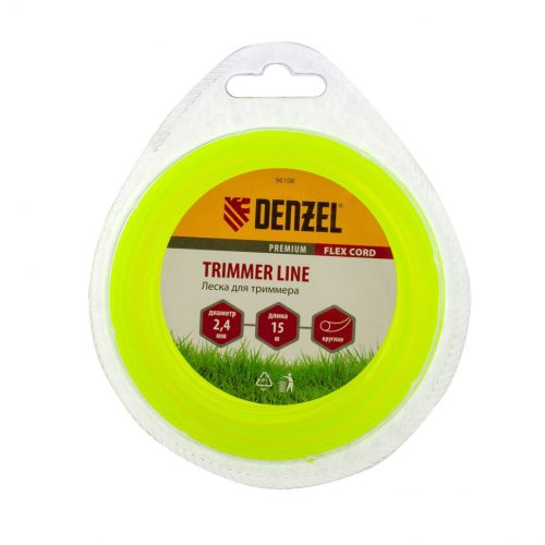 Леска для триммера, круглая 2.4 мм х 15 м, блистер Flex cord Denzel