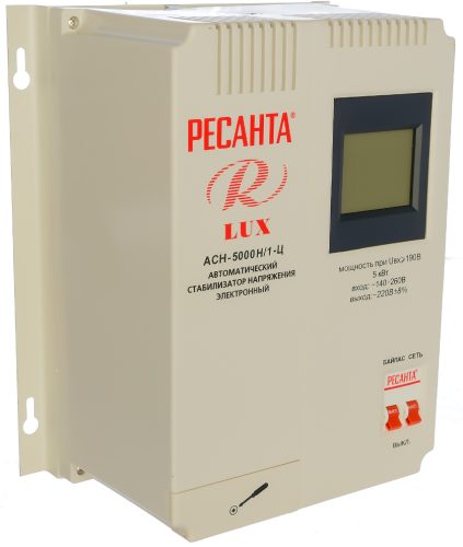 Однофазный стабилизатор напряжения Ресанта АСН 5000 Н/1-Ц Lux