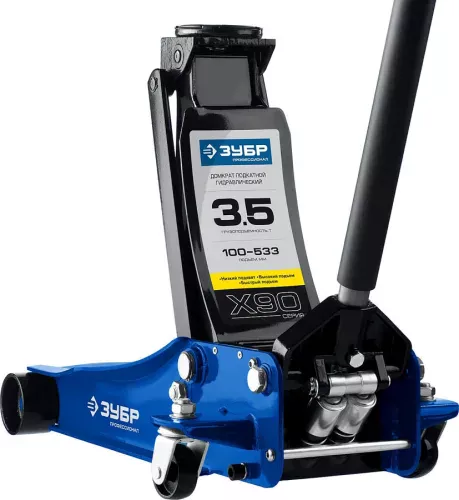 Фото Домкрат подкатной гидравлический ЗУБР X90 43054-3.5 (3.5 т) Домкрат подкатной гидравлический ЗУБР X90 43054-3.5 (3.5 т)