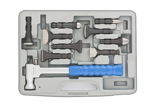 Фото Набор рихтовочный, молоток цельнометаллический, обрезин. ручка, сменные бойки, 9 шт, в боксе Matrix Набор рихтовочный, молоток цельнометаллический, обрезин. ручка, сменные бойки, 9 шт, в боксе Matrix