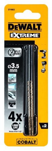 Сверло по металлу 2 шт. COBALT 5% (3.5х70х39 мм) Dewalt DT4903