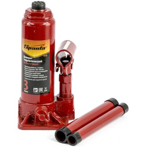 Фото Домкрат гидравлический бутылочный, 3т, h подъема 180-340 мм Sparta Домкрат гидравлический бутылочный, 3т, h подъема 180-340 мм Sparta