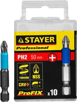 STAYER PH2, 50 мм, 10 шт., биты ProFix Phillips 26203-2-50-10_z01