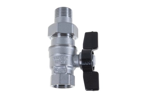 ЗУБР Ø 1/2", ручка "бабочка", кран шаровой полнопроходной "папа-папа" 4-51327-C-1/2