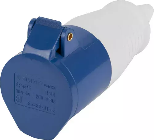 Фото ЗУБР 250 В, 16A, розетка переносная 55252-016-3 ЗУБР 250 В, 16A, розетка переносная 55252-016-3