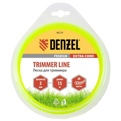 Фото Леска для триммера, двухкомпонентная круглая 3.0 мм, 15 м Extra cord Denzel Леска для триммера, двухкомпонентная круглая 3.0 мм, 15 м Extra cord Denzel