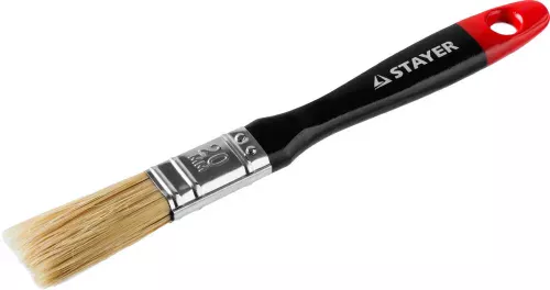 STAYER 20 мм, 3/4", щетина натуральная светлая, кисть плоская UNIVERSAL-PROFI 0104-020