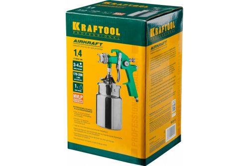 KRAFTOOL сопло 1,4 мм, краскопульт пневматический с нижним бачком AIRKRAFT 06520-1.4 Pro
