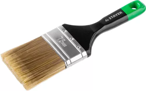 Фото STAYER 75 мм, 3", щетина искусственная, деревянная ручка, кисть плоская KANEKARON-EURO 0106-075 STAYER 75 мм, 3", щетина искусственная, деревянная ручка, кисть плоская KANEKARON-EURO 0106-075