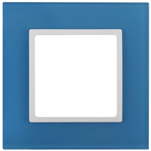 Рамка ЭРА 14-5101-28 на 1 пост, стекло, Elegance, голубой+белый Б0034482
