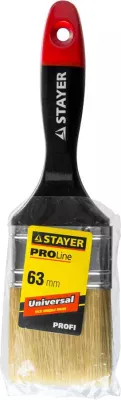 STAYER 63 мм, 2,5", щетина натуральная светлая, кисть плоская UNIVERSAL-PROFI 0104-063