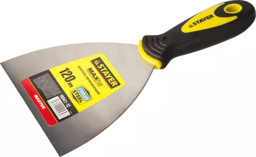 STAYER 120 мм, нержавеющее полотно, двухкомпонентная рукоятка, шпатель 10041-12