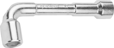 ЗУБР 17 мм, хромированный, ключ торцовый Г-образный проходной 27185-17