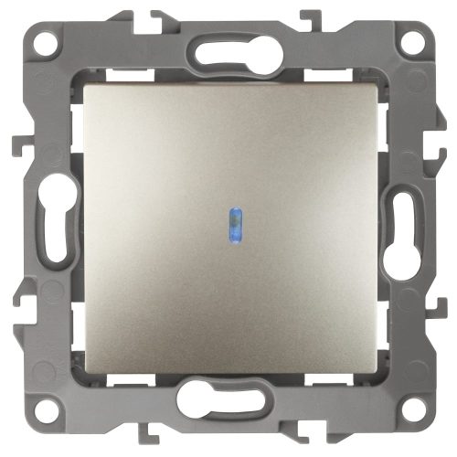 Фото Выключатель с подсветкой ЭРА 12-1102-04 10АХ-250В, IP20, шампань Б0014636 Выключатель с подсветкой ЭРА 12-1102-04 10АХ-250В, IP20, шампань Б0014636